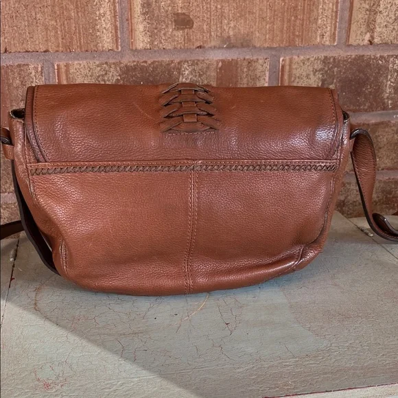 Banana Republic Tan Leather Crossbody Bag Satchel Preppy Capsule - Picture 3 of 6
